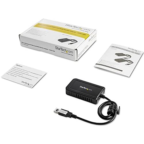StarTech.com USB to VGA Adapter - 1920x1200 - External Video and Graphics Card - Dual Monitor Display Adapter - Supports Windows (USB2VGAE3)