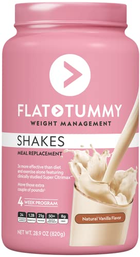 Flat Tummy Meal Replacement Shake – Vanilla, 20 Servings - Plant Based Protein Powder for Women - Vegan, Gluten Free, Dairy Free – Vitamins and Minerals – Keto-Friendly Shakes for Weight Management