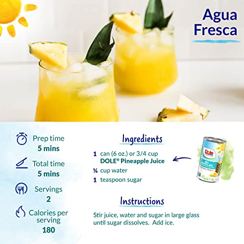 Dole 100% Pineapple Juice, 100% Fruit Juice with Added Vitamin C, 8.4 Fl Oz Cans (Pack of 24)