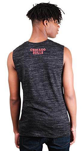 Ultra Game NBA Chicago Bulls Mens Jersey Sleeveless Muscle T-Shirt, Black Space Dye, XX-Large