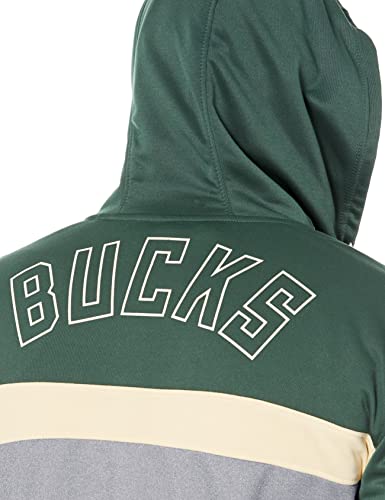 Ultra Game NBA Milwaukee Bucks Mens Soft Fleece Full Zip Jacket Hoodie, Team Color, XX-Large