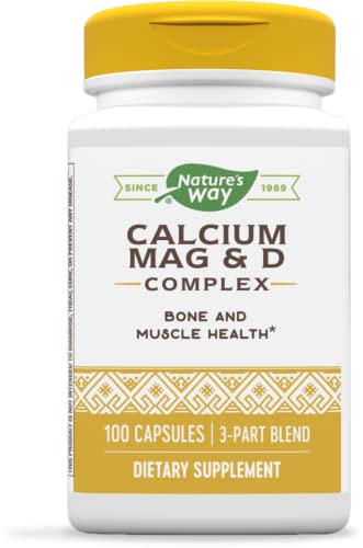 Nature's Way Calcium-Magnesium-Vitamin D Capsules, Supports Bone and Muscle Health*, 100 Capsules