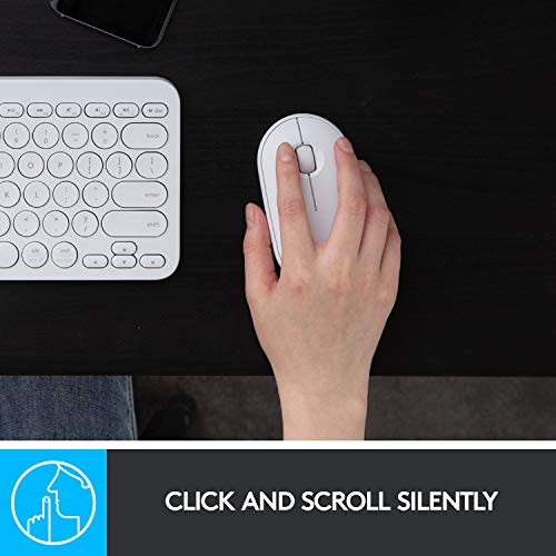 Logitech Pebble Wireless Mouse with Bluetooth or 2.4 GHz Receiver, Silent, Slim Computer Mouse with Quiet Clicks, for Laptop/Notebook/iPad/PC/Mac/Chromebook - Off White