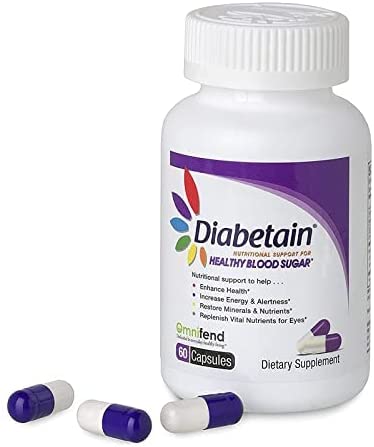 Diabetain Prediabetes, Type 1 and 2 Diabetes Supplements - Premium Blood Sugar Control Optimizer Stabilizer Support - Diabetic Glucose Balance Formula with Vitamins (60 Count (Pack of 3))