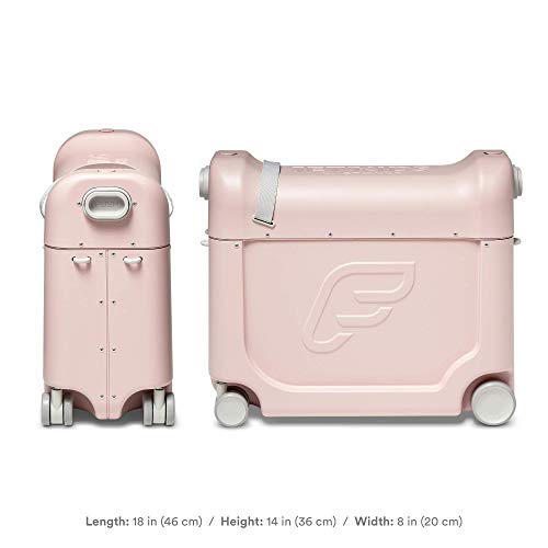 JetKids by Stokke BedBox, Pink Lemonade - Kid's Ride-On Suitcase and In-Flight Bed - Help Your Child Relax and Sleep on the Plane - Approved by Many Airlines - Best for Ages 3-7