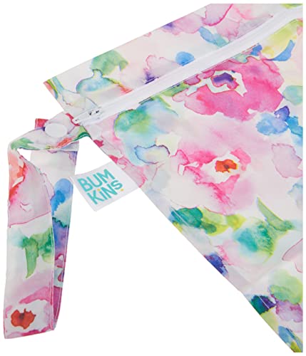 Bumkins Waterproof Wet Bags for Baby, Travel, Swimsuit, Cloth Diapers, Pump Parts, Gym Clothes, Toiletries, Strap to Stroller, Zipper Reusable Bag, Packing Pouch