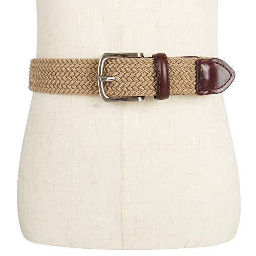 Dockers Men's Big Boys' Braided Elastic-Web Stretch Belt,Khaki,