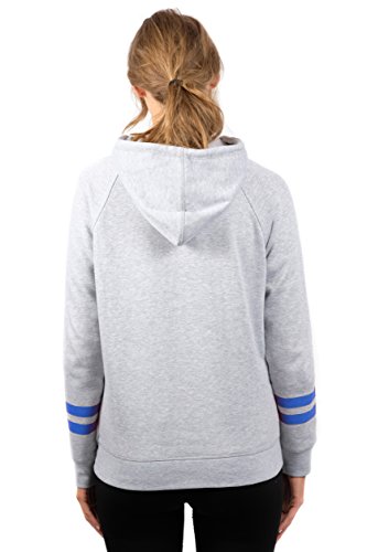 Ultra Game NBA Los Angeles Clippers Womens Soft Fleece Pullover Hoodie Sweatshirt With Varsity Stripe, Heather Gray, Medium