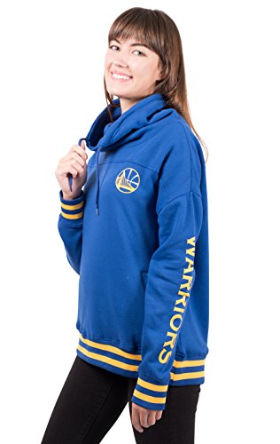 Ultra Game NBA Golden State Warriors Womens Quarter Zip Fleece Pullover Sweatshirt with Zipper, Team Color, Medium