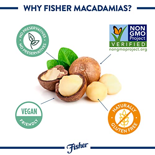 Fisher Chopped Macadamia Nuts, 2 Ounce (Pack of 12), Dry Roasted, Unsalted, Naturally Gluten Free, No Preservatives, Non-GMO, Keto, Paleo, Vegan Friendly