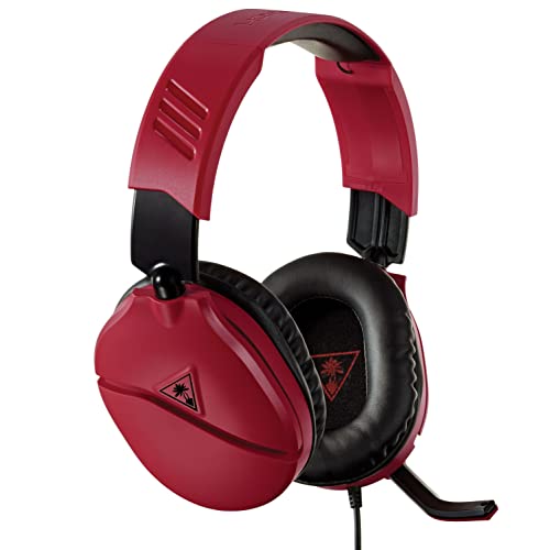 Turtle Beach Recon 70 PlayStation Gaming Headset for PS5, PS4, Xbox Series X, Xbox Series S, Xbox One, Nintendo Switch, Mobile, and PC with 3.5mm - Flip-to-Mute Mic, 40mm Speakers, 3D Audio – Red