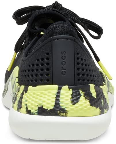 Crocs Men's LiteRide 360 Pacer Sneakers, Black/Citrus, 12 Men
