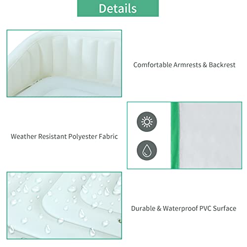 YUSING Inflatable Pool Floats, 2-3 Person Giant Pool Float Lounger with UPF50 Retractable Canopy and Cup Holder for Adults and Kids, Floating Island for Indoor and Outdoor