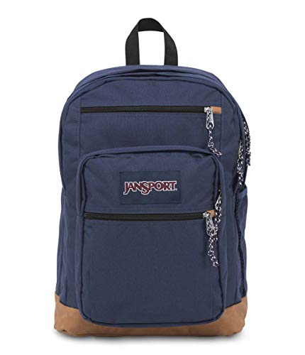 JanSport Cool Student Backpack for College Students, Teens, with 15-inch Laptop Sleeve, Navy - Large Computer Bag Rucksack with 2 Compartments, Ergonomic Straps - Bookbag for Men, Women