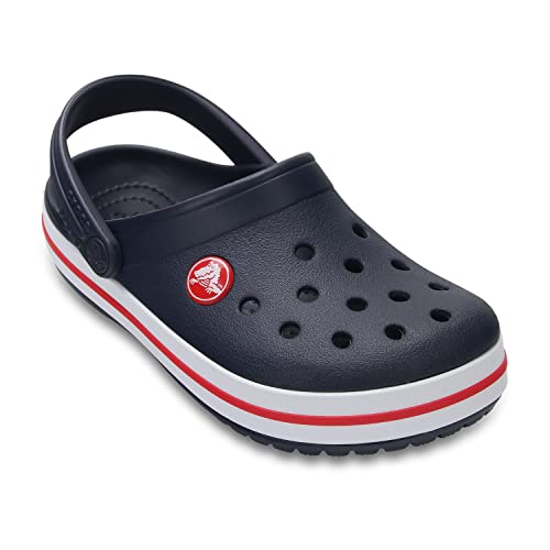 Crocs Unisex-Child Crocband Clogs (Little Kid/Big Kid), Navy/Red, 2 Little Kid