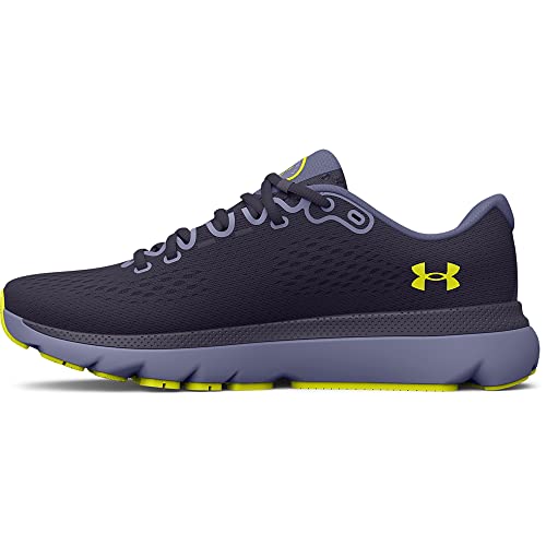 Under Armour Men's HOVR Infinite 4 Running Shoe, (500) Tempered Steel/Aurora Purple/Yellow Ray, 10