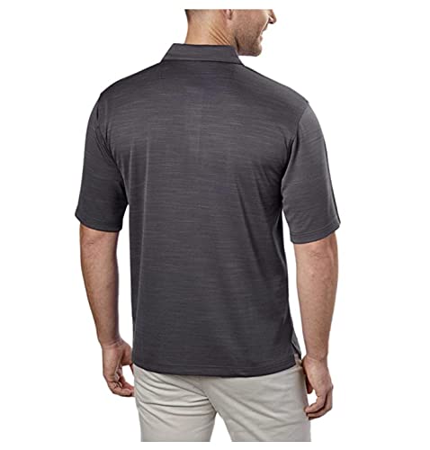 Kirkland Men's Performance Moisture Wicking Polo - 4 Colors and Sizes (X-Large, Grey Blue Stripe)