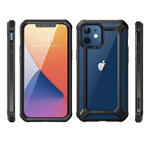 SUPCASE Unicorn Beetle EXO Pro Series Case for iPhone 12 Mini (2020 Release) 5.4 Inch, with Built-in Screen Protector Premium Hybrid Protective Clear Bumper Case (Black)