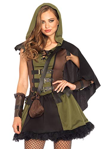 Leg Avenue Women's Darling Robin Hood, Olive/Brown, Small