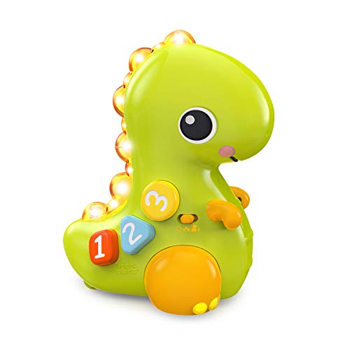 Bright Starts Go, Go, Dino Crawl and Count Activity Toy for Infants - Rolls, Lights Up, Plays Music and More, Ages 6 Months+