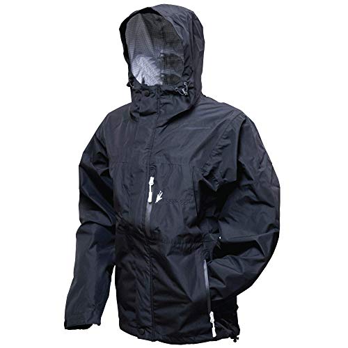 FROGG TOGGS Women's Java Toadz 2.5 Ultra Light Waterproof Breathable Rain Jacket, Black, Large