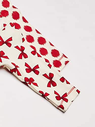 Touched by Nature Girls, Toddler, Baby and Womens Organic Cotton Short-Sleeve and Long-Sleeve Dresses, Bows Long Sleeve, 6-9 Months