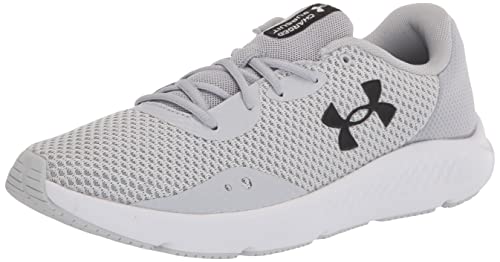 Under Armour Women's Charged Pursuit 3 Running Shoe, Halo Gray (101)/Black, 10.5
