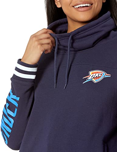 Ultra Game NBA Oklahoma City Thunder Womens Quarter Zip Fleece Pullover Sweatshirt with Zipper, Team Color, Small