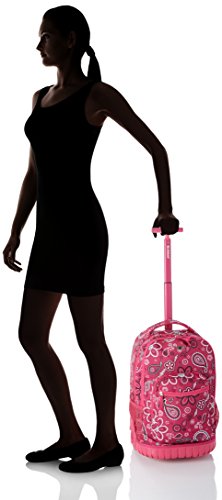 Rockland Single Handle Rolling Backpack, Bandana, 19-Inch
