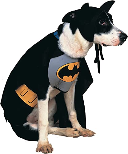 Rubie's Adult Classic Batman Pet Costume, Black/Gray, S Neck 12 Girth 17 Back 11 US