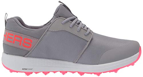Skechers womens Max Golf Shoe, Gray/Coral Sport, 7 US