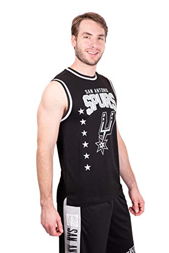 Ultra Game NBA San Antonio Spurs Mens Jersey Sleeveless Muscle T-Shirt, Black, Medium