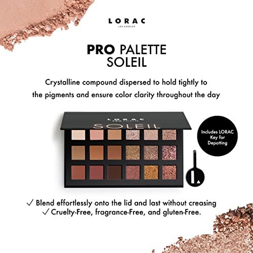 LORAC PRO Matte and Shimmer Eyeshadow Palette, Soleil | Glitter | Mirror Compact | Cruelty Free, Gluten Free, Vegan
