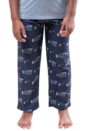 Ultra Game NBA Utah Jazz Youth 2 Piece Pjs Lounge Pants and Tee Set, Team Color, 7