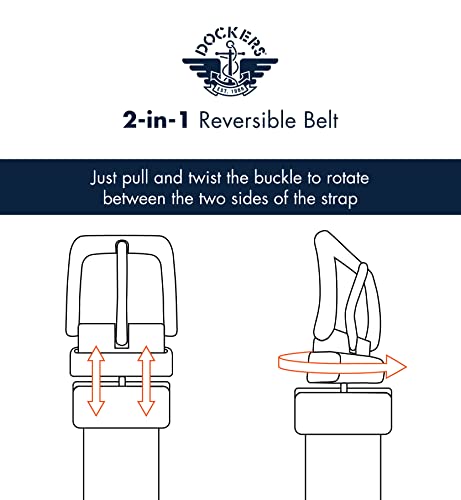 Dockers Boys' Reversible Casual Belts, Black/Brown Dress, Small