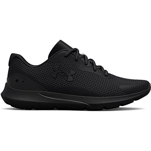 Under Armour Men's Surge 3 Road Running Shoe, Black (002)/Black, 10