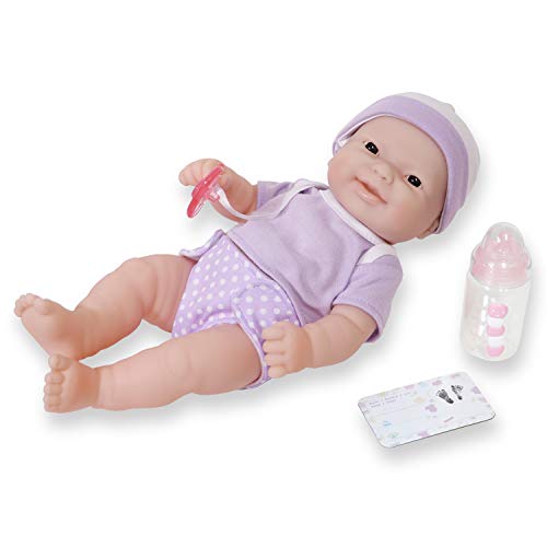 La Newborn JC Toys Nursery | 7 Piece Doll Gift Set | 12' Life-Like Asian Doll with Accessories | Purple | Ages 2+ (18346)