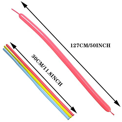 LXZFCRG 260 Balloons, Premium Long Balloons Latex Twisting Balloons for Birthday Wedding Festival Party Pastel Color Pack of 100