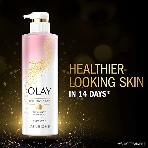 Olay Body Wash Women Cleansing and Nourishing with Hyaluronic Acid and Vitamin B3, 20 fl oz (Pack of 4)