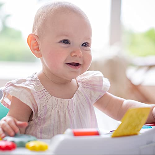 Infantino Music and Lights 3-in-1 Discovery Seat and Booster - Convertible Booster, Infant Activity Seat and Feeding Seat with Electronic Piano for Sensory Exploration, for Babies and Toddlers, Teal