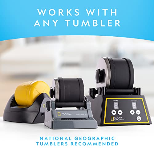 NATIONAL GEOGRAPHIC Rock Tumbler Refill Kit – Madagascar Rocks for Tumbling- Rock Tumbler Supplies Include Rock Tumbler Grit and Jewelry Accessories