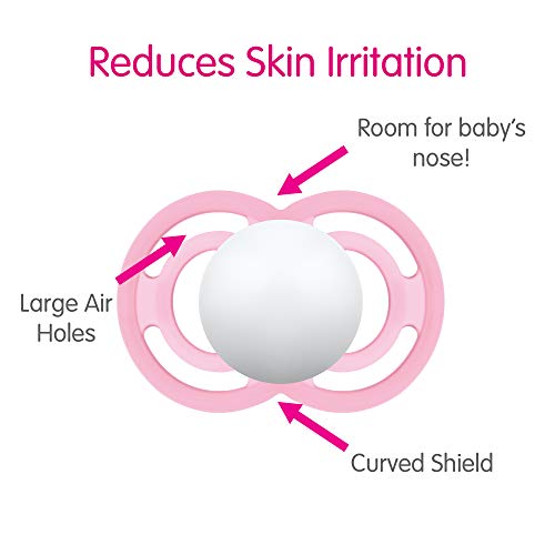 MAM Perfect Pacifiers, Orthodontic Pacifiers (1 Sterilizing Pacifier Case) MAM Pacifiers 6-Plus Months, Best Pacifier for Breastfed Babies, Designs May Vary, 6-16 (Pack of 2)