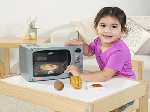 Casdon DeLonghi Microwave | Toy Replica Of DeLonghi’s ‘Infinito’ Microwave For Children Aged 3+ | Featuring Flashing LED’s, Sounds and More! , Grey