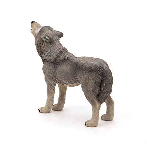 Papo -Hand-Painted - Figurine -Wild Animal Kingdom - Howling Wolf -50171 -Collectible - for Children - Suitable for Boys and Girls- from 3 Years Old