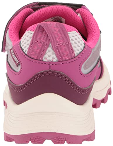 Merrell Moab Speed Low Alternative Closure Waterproof Hiking Sneaker, Grey/Berry, 4 US Unisex Big Kid