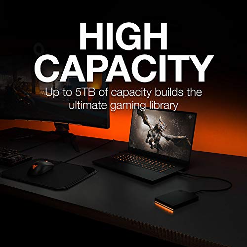 Seagate FireCuda Gaming Hard Drive External Hard Drive 1TB - USB 3.2 Gen 1, RGB LED lighting for PC and Mac with Rescue Services (STKL1000400)