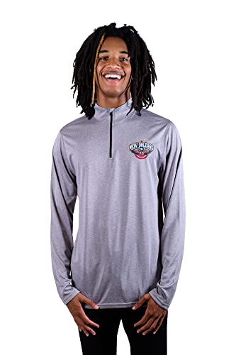Ultra Game NBA Men's Quarter Zip Long Sleeve Pullover T-Shirt