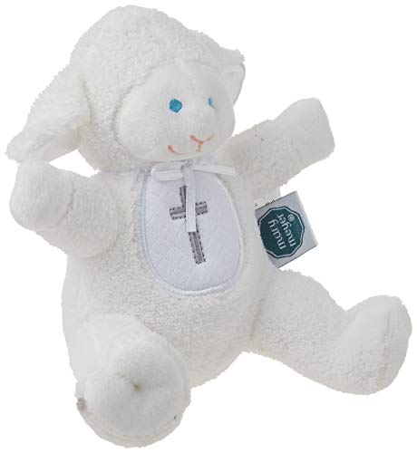 Mary Meyer Baby Rattle Soft Toy, 5-Inches, Christening Lamb,White