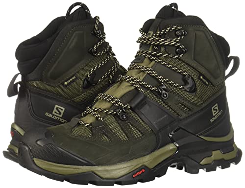 Salomon Quest 4 Gore-TEX Hiking Boots for Men, Olive Night/Peat/Safari, 10