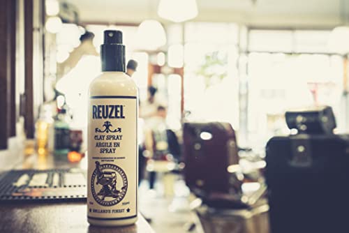 Reuzel Clay Hairspray For Men - Fragrance Free - Helps Control Frizz - Adds Texture And Definition - Helps Achieve Dry, Gritty, Lived-In Look - Flexible Hold - Suitable For All Hair Types - 12 Oz